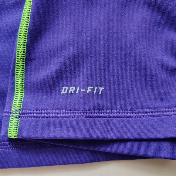 NIKE Pro Top XL Quarter Zip Long Sleeve Purple Green Athletic Pullover - Picture 9 of 12